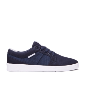 Mens Supra Low Top Shoes INETO Navy/white | AU-40261